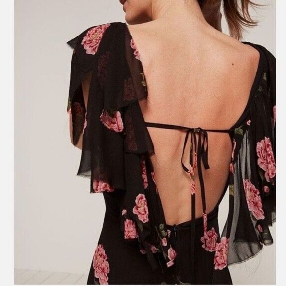 Reformation Angel Miranda Ruffle Chiffon Mini Dress - Picture 2 of 9